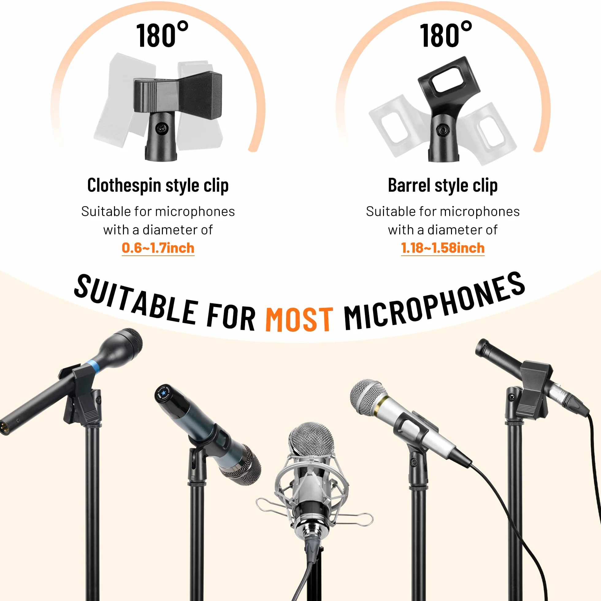 CAHAYA Pied de Microphone au Sol Mobile 2 en 1 Trépied en Métal Réglable Pliable Support pour Concerts Conférence Vidéo